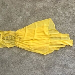 Hot & Delicious Vibrant Yellow Dress with Lace Accents